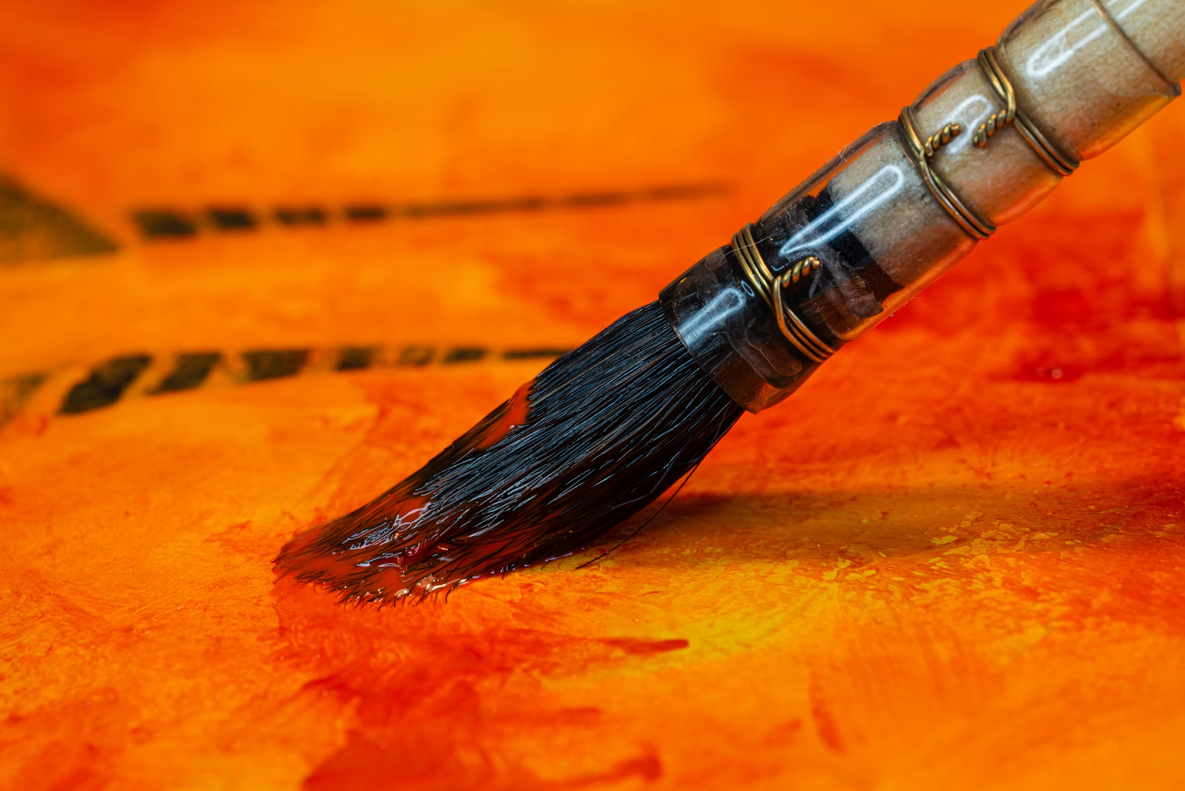 A messy paint brush