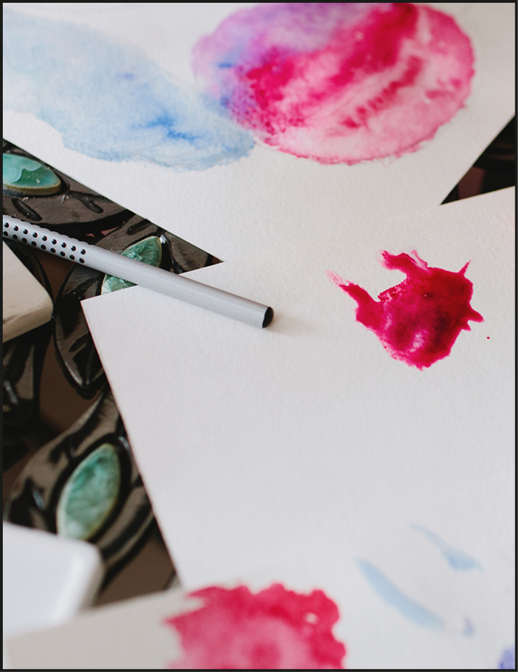 watercolor on a paper